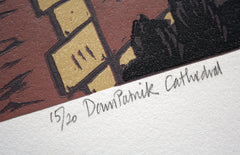 Linocut Print - Co Down Downpatrick Cathedral 1994