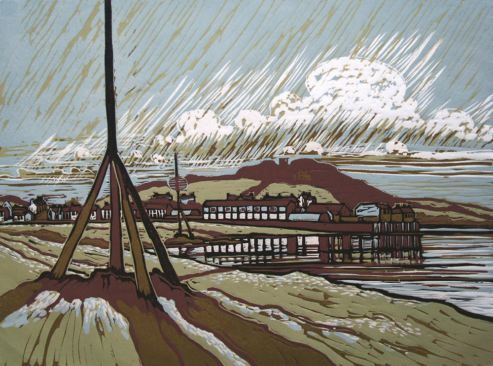 Linocut Print - Dundrum Harbour