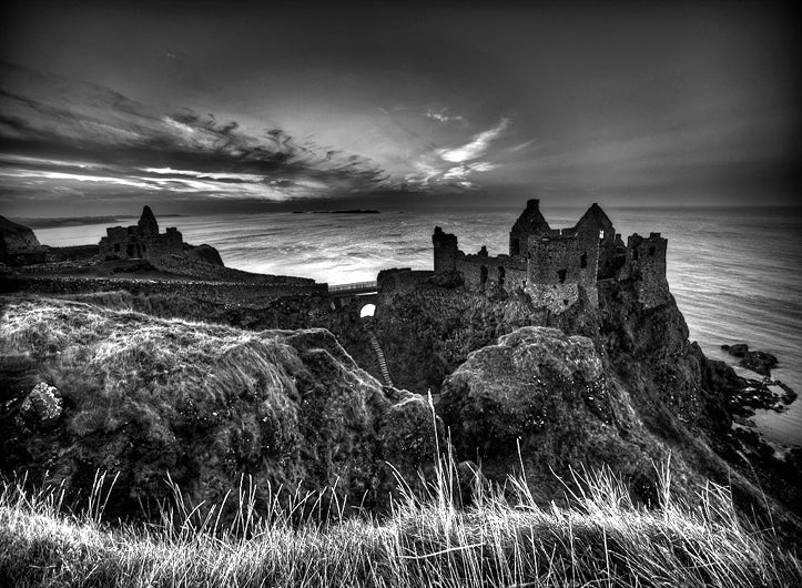 Dunluce Castle (Black and White) Unframed