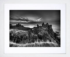 Co Antrim - Dunluce Castle In Black And White Frame White 