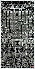 Linoprint - Europa Nights