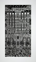 Linoprint - Europa Nights