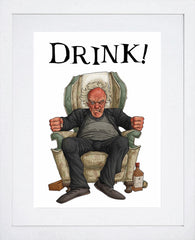 Father Ted - Father Jack - Drink! White Frame