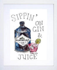 Drinks Gin - Hendricks White Frame