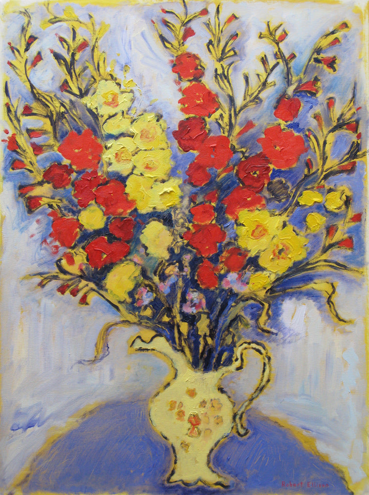 Print - Gladioli In Lemon Jug Unframed