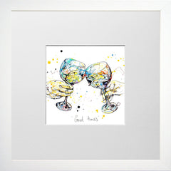 Print Open Edition Drinks - Good Times-12 x 12-Small Flat White Frame