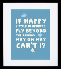 Happy Little Bluebirds Framed