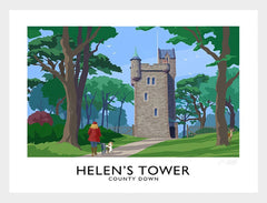 Co Down - Helen's Tower-40 x 30-White Box Frame (No Mount)