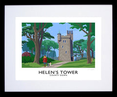 Co Down - Helen's Tower-40 x 30-Black Box Frame (With Mount)