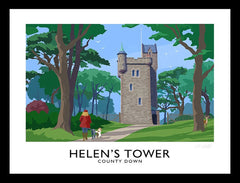 Co Down - Helen's Tower-40 x 30-Black Box Frame (No Mount)