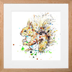 Print Ltd Edition Animals - Hide And Seek Light Oak Box Frame