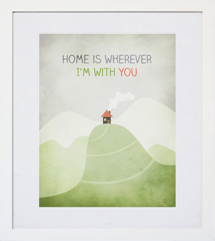 Home Is Wherever I Am With You Black frame-White Frame