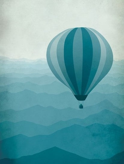 Hot Air Balloon In Blue