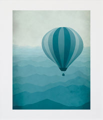 Hot Air Balloon In Blue Unframed