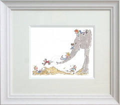 Signed Quentin Blake - Its Large And Grey And Lots Of Fun Framed