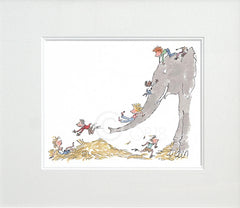 Signed Quentin Blake - Its Large And Grey And Lots Of Fun Unframed