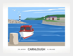 Co Antrim - Carnlough Frame White 40x30 With Mount