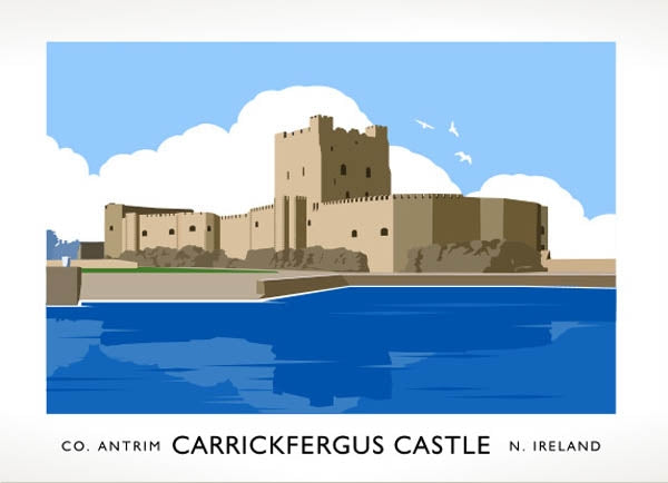 Co Antrim - Carrickfergus Castle Unframed 40x30