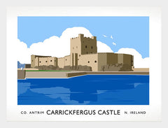 Co Antrim - Carrickfergus Castle Frame White 40x30 No Mount