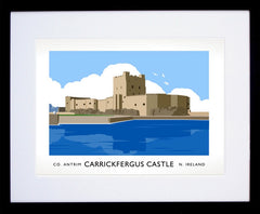 Co Antrim - Carrickfergus Castle Frame Black 40x30 withmount