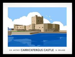 Co Antrim - Carrickfergus Castle Frame Black 40x30 nomount