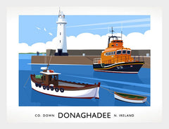 Co Down - Donaghadee Harbour Frame White 40x30 No Mount