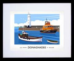 Co Down - Donaghadee Harbour Frame Black 40x30 With Mount