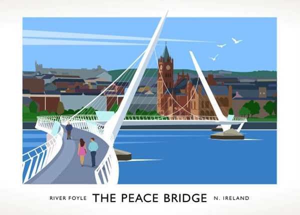 Co Derry - The Peace Bridge Unframed 40x30