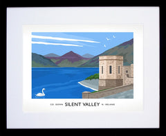 Co Down - Mourne Mountains Silent Valley Frame Black 40x30 With Mount