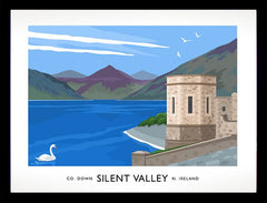 Co Down - Mourne Mountains Silent Valley Frame Black 40x30 No Mount