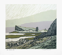 Linocut Print - Co Antrim Kinbane Castle Unframed