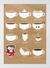 Love Coffee White Frame