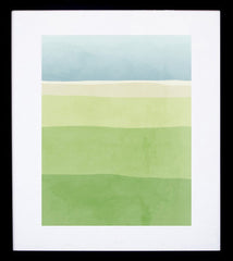 Landscape - Green And Blue II Black frame