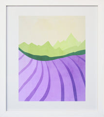 Lavender Fields White Frame