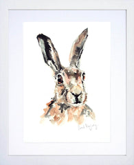 Animals Hare - Lavender White Frame