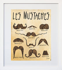 Le Mustaches White Frame