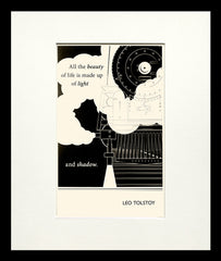 Postcard - Leo Tolstoy - Small Flat Black Frame