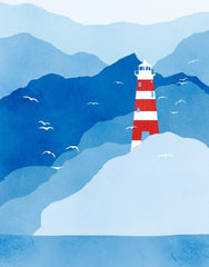 Lighthouse In Blue And Red