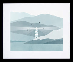 Beacon Of Light In Teal And Grey Black frame