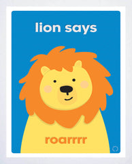 Lion Says White Frame