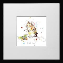 Print Open Edition Animals - Little Guy-12 x 12-Small Flat Black Frame