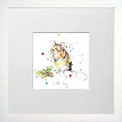 Print Open Edition Animals - Little Guy-12 x 12-Small Flat White Frame