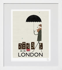 Cities - London-20 x 25-White Frame