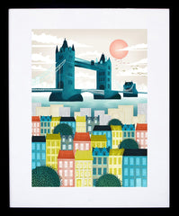 London Tower Bridge Frame Black 18x25