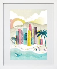 Los Angeles Frame White 18x25