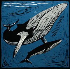 Lino Print - Minke Whale 