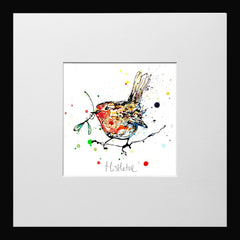 Print Open Edition Animals - Mistletoe-12 x 12-Small Flat Black Frame