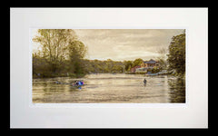 Belfast - Morning Light Belfast Boat Club Flat Black Frame 71x45