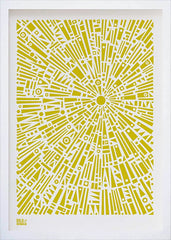 Pattern - Morning Light in Yellow Frame White