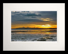 Co Down - Mourne Sunset from Greyabbey Flat Black Frame